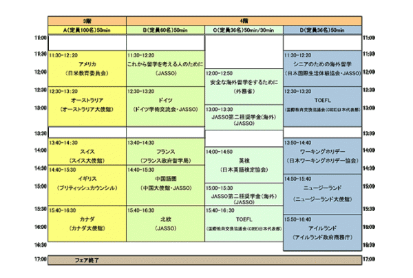 セミナースケジュール（東京会場）